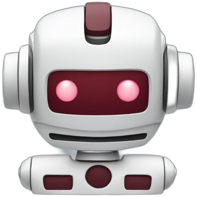 white and maroon robot emoji