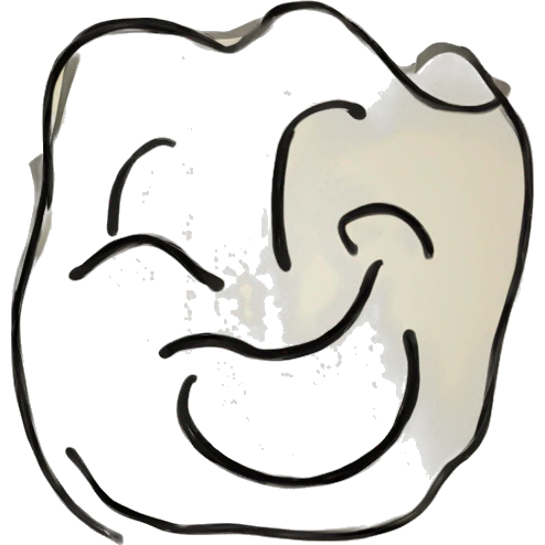 a hand-drawn scribble or squiggle that morphs or transforms into a clean, digital sticky note icon emoji