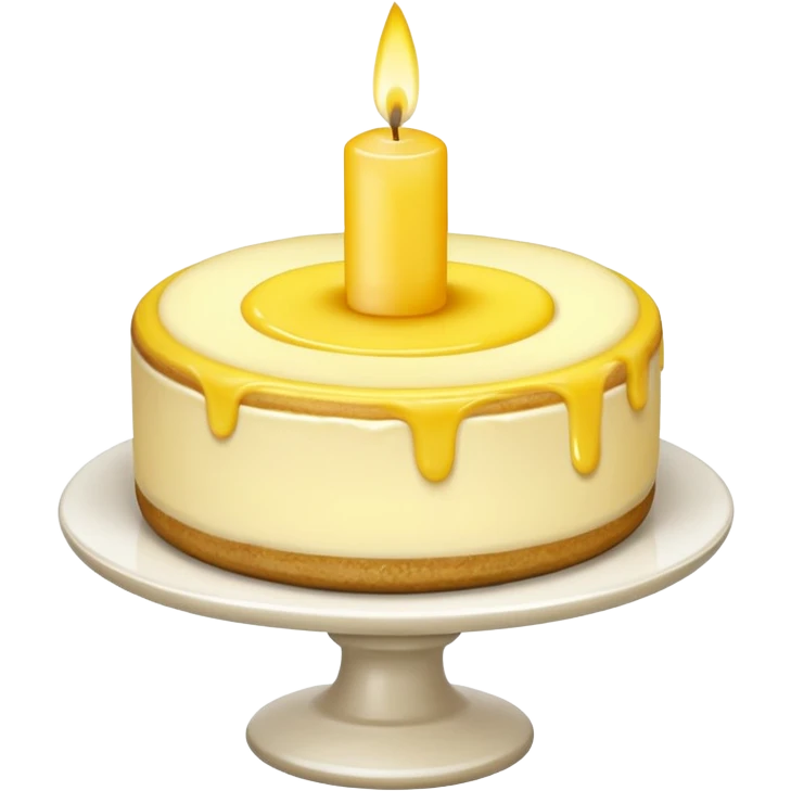 lemon cheesecake on candle emoji