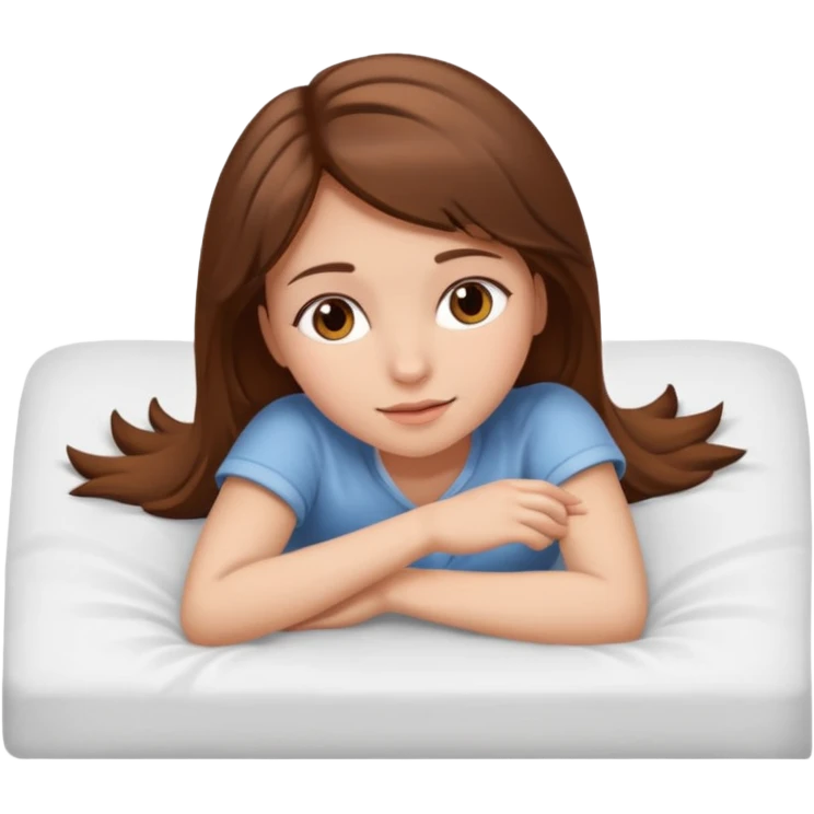 lying on bed brown hair girl emoji