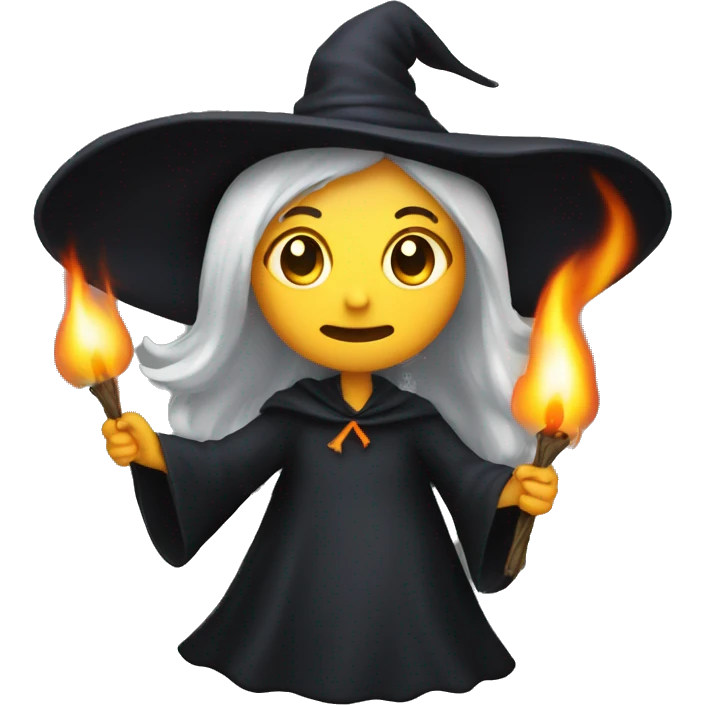 Witch burning candle  emoji