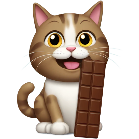 cat eating a chocolate bar emoji
