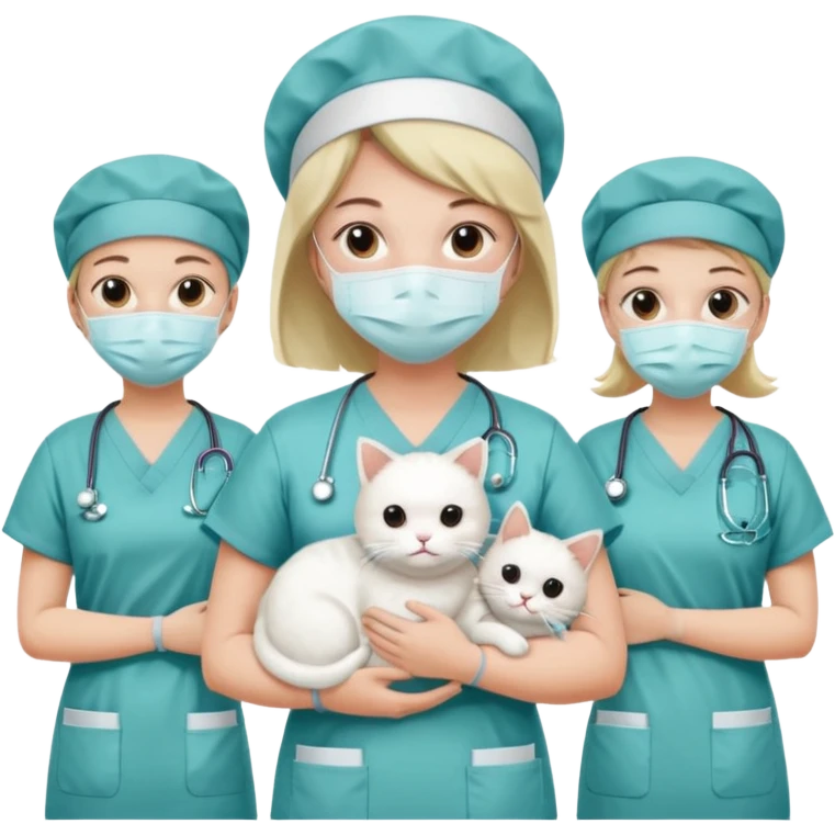 scrub nurse with cats and operation  bedds emoji