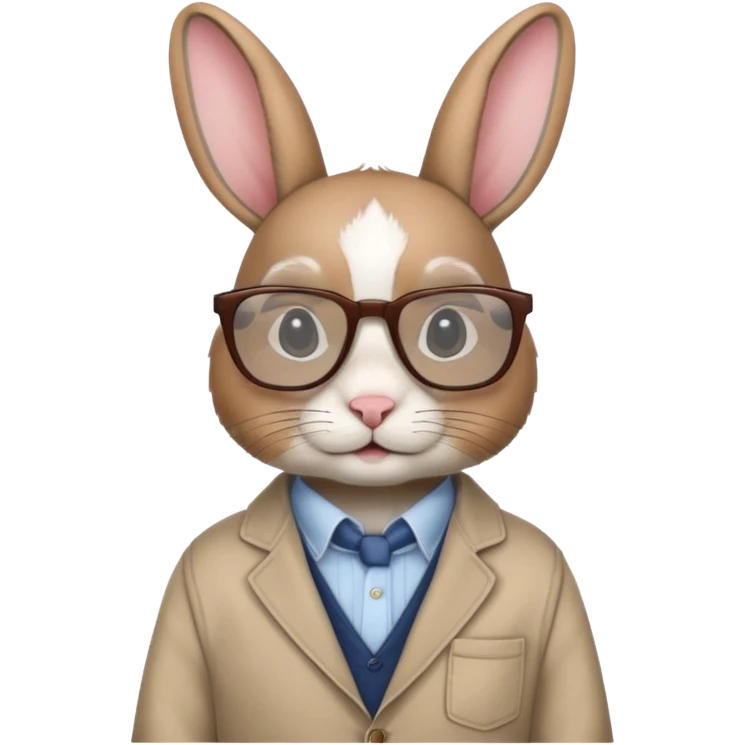 rabbit with clothes and wearing glasses emoji