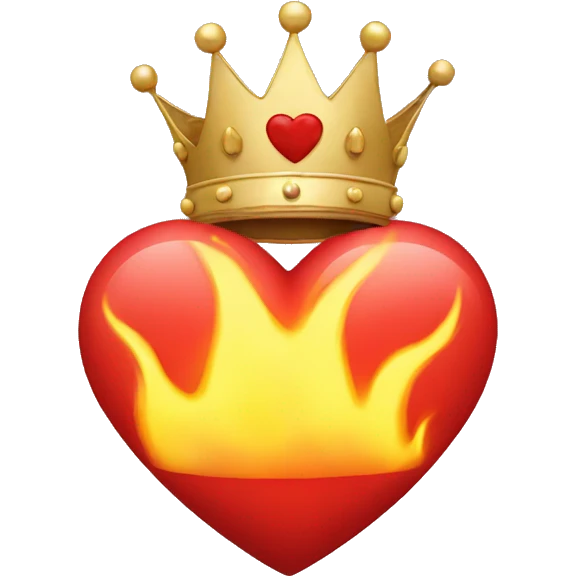 Heart emoji on fire with a crown on it  emoji