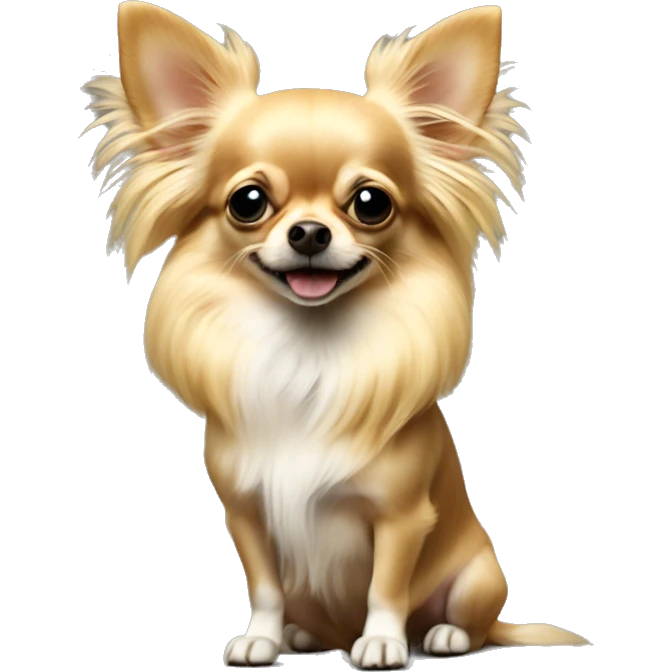 blond long haired chihuahua on its hind legs  emoji