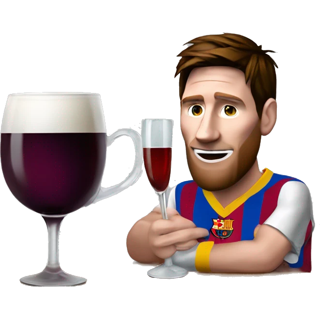 MESSI Y UN PAYASO Y UNA TAZA DE VINO emoji