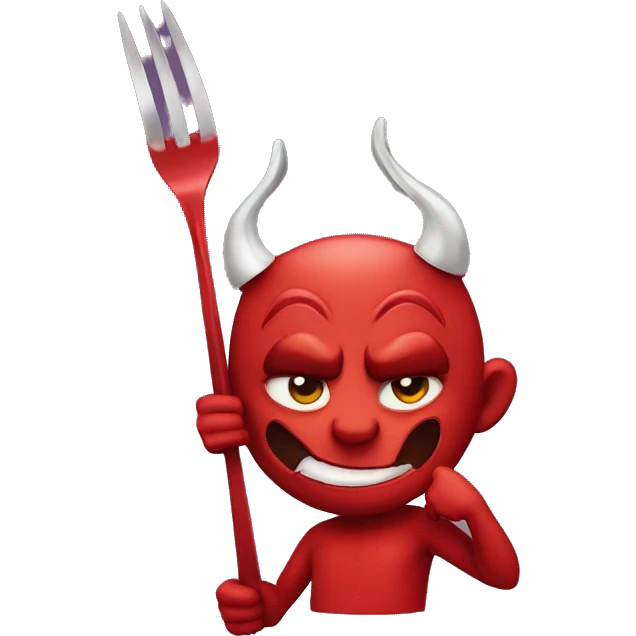 Devil holding fork emoji