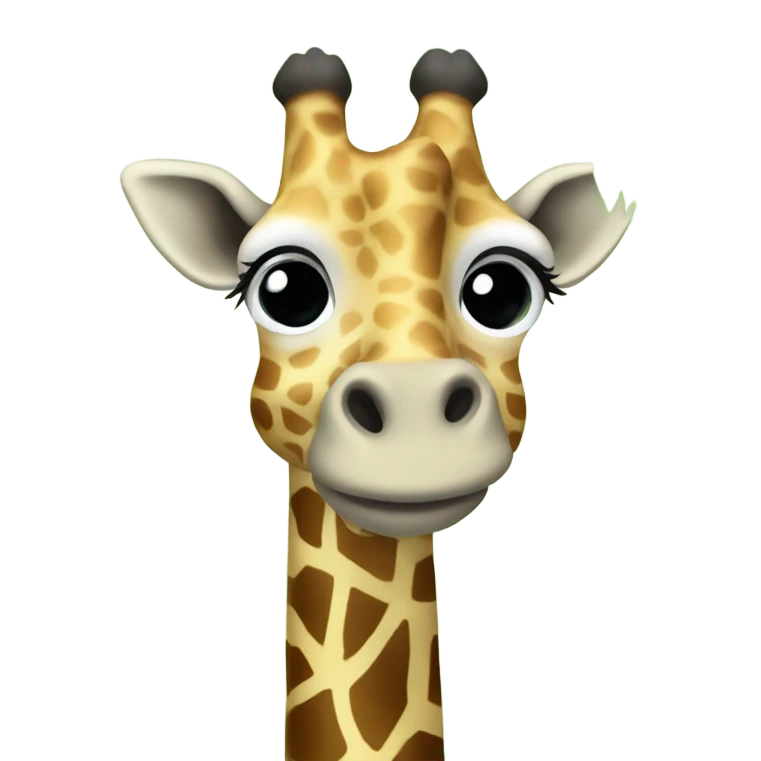 Giraffe eating leaves off of tree emoji