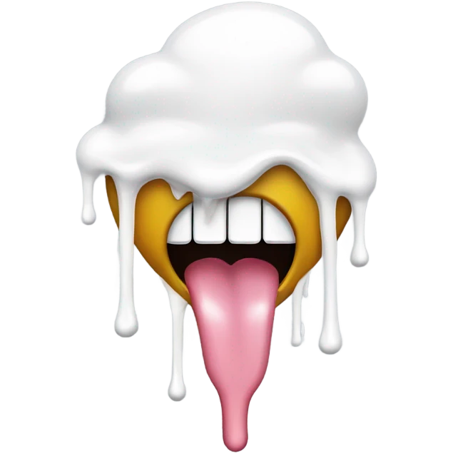 White paint dripping on tongue  emoji