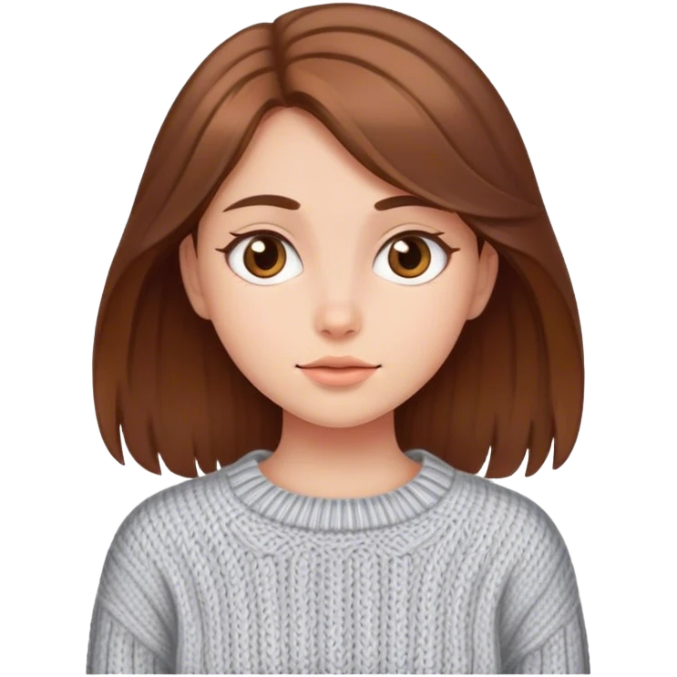brown haired girl in sweater emoji