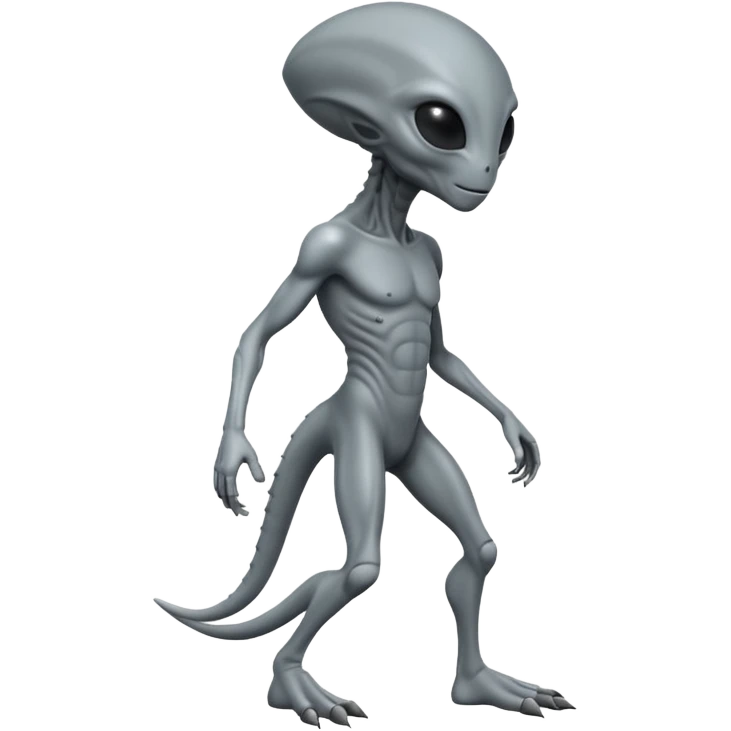 fullbody gray alien sideview emoji