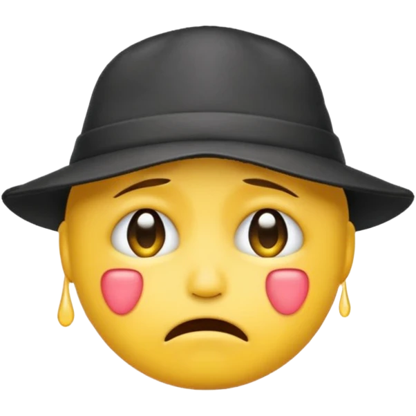 A emoji cry with a hat emoji