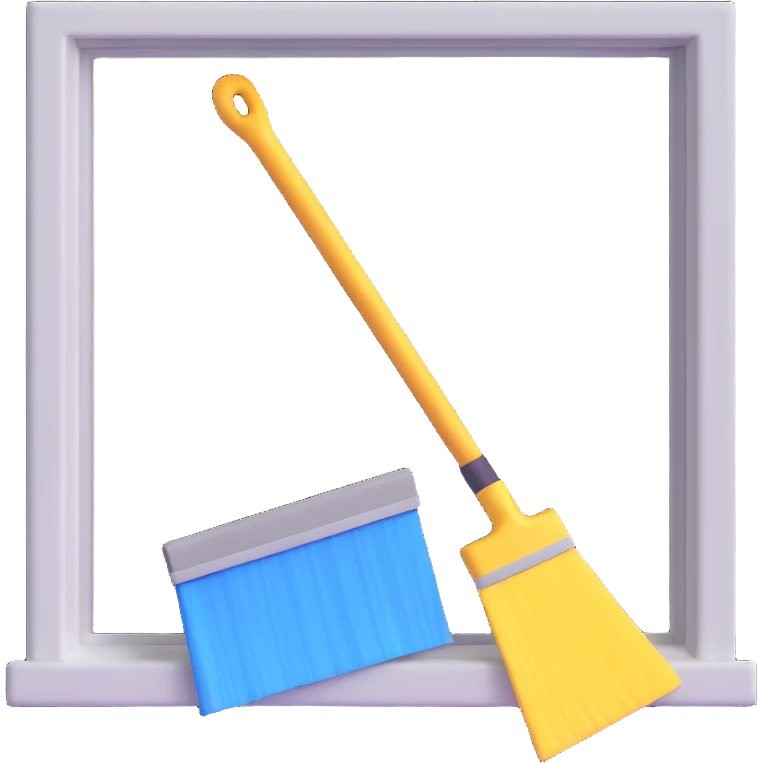 window being cleaned with a squeegee and sparkling glass emoji