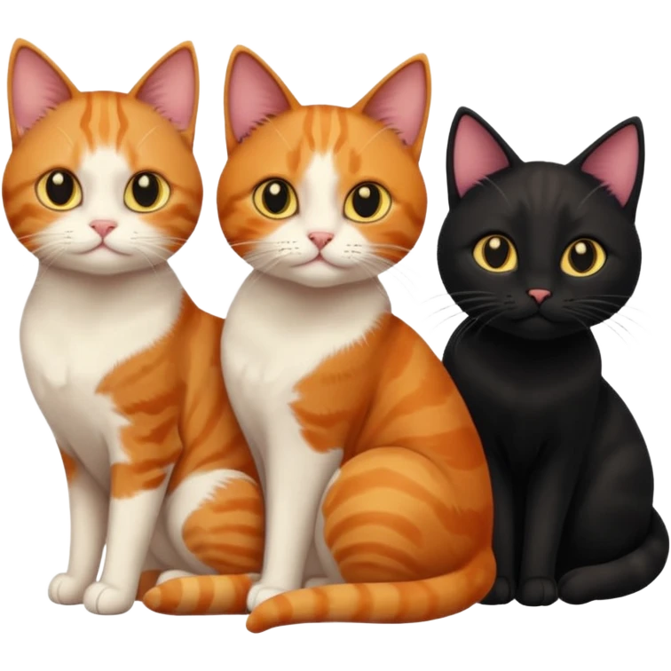 three cat household emoji