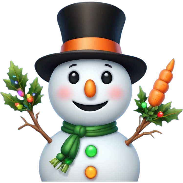 emoji snowman with christmas decor emoji