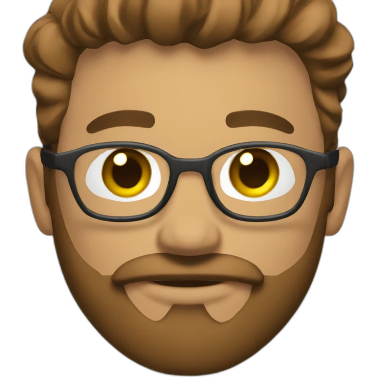 Light brown bearded thick guy using security clip piercing emoji