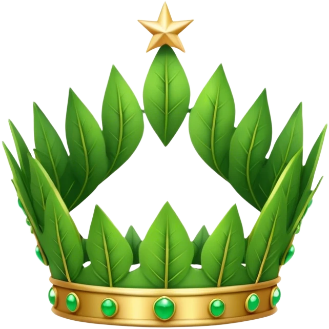Crown made of leaves emoji