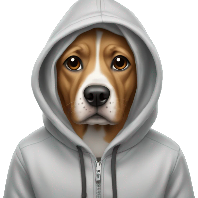 Dog wearing a hoddie  emoji