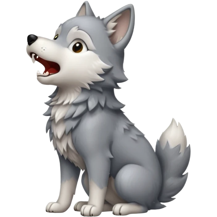 a wolf cub howling hundooooo emoji