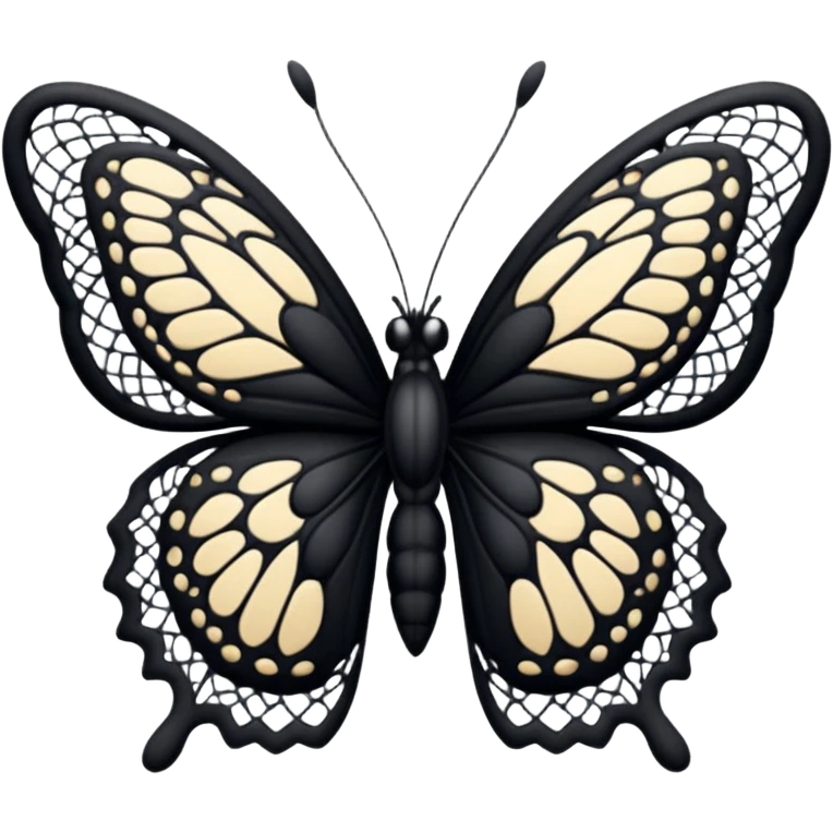 Black lace butterfly emoji