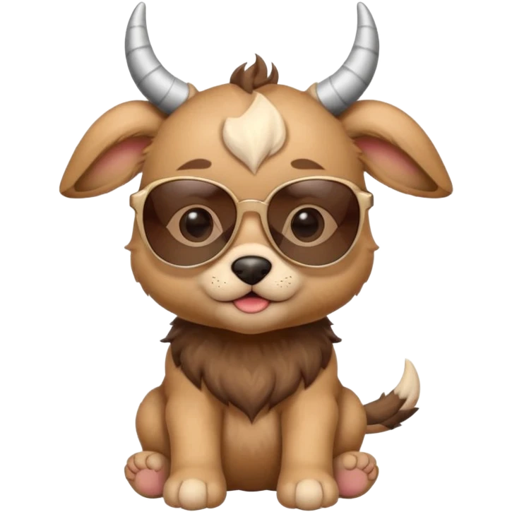 baby puppy with horns and sunglasses emoji