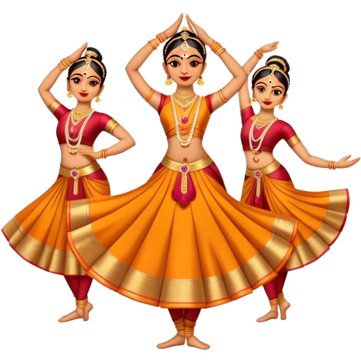 cinematic-realistic-bharatanatyam-dance-emoji,-depicted-as-an-elegant-classical-indian-dance-performance-with-graceful-poses,-intricate-costumes,-and-expressive-hand-gestures,-rendered-with-rich-textures-and-warm-dramatic-lighting emoji