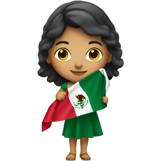 Mexican girl with Mexican flag emoji