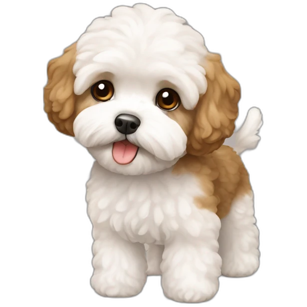white brown maltipoo whole body emoji