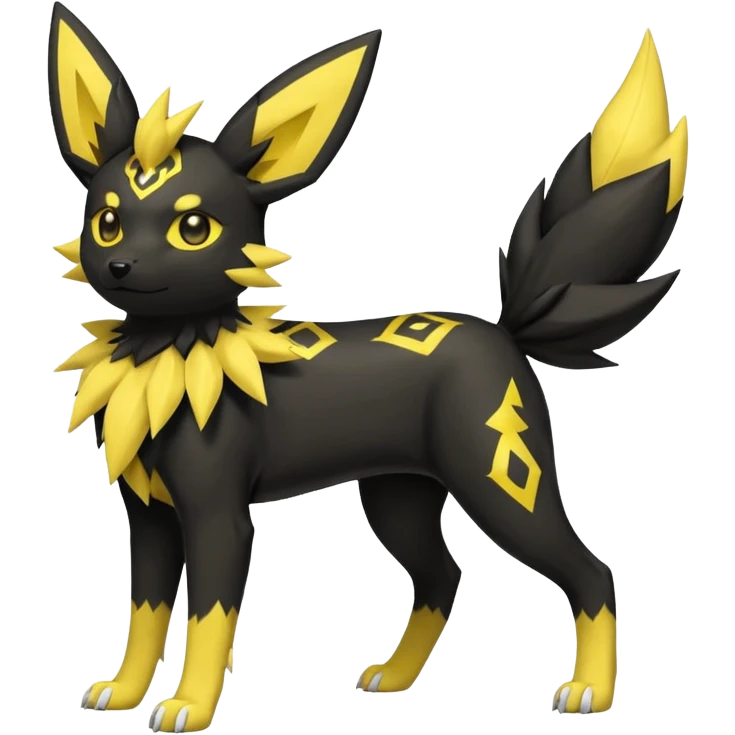 Umbreon-Yamper-Jolteon-Fakemon-hybrid -fusion- full body emoji