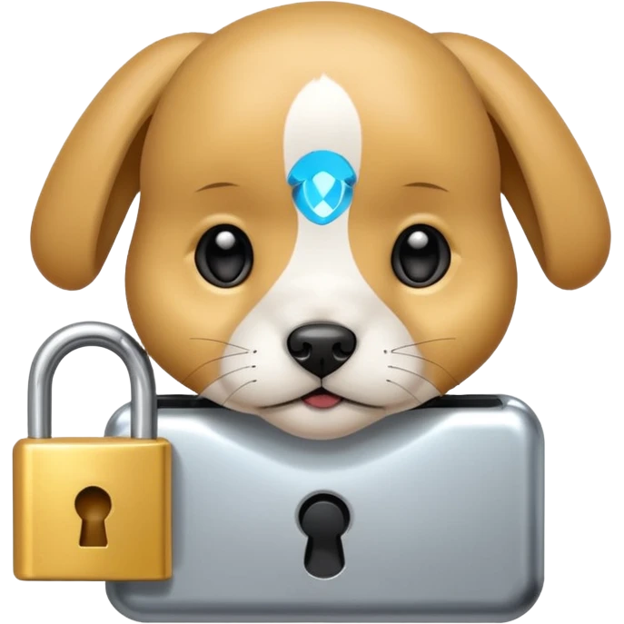 Data Security, small puppy face lock emoji