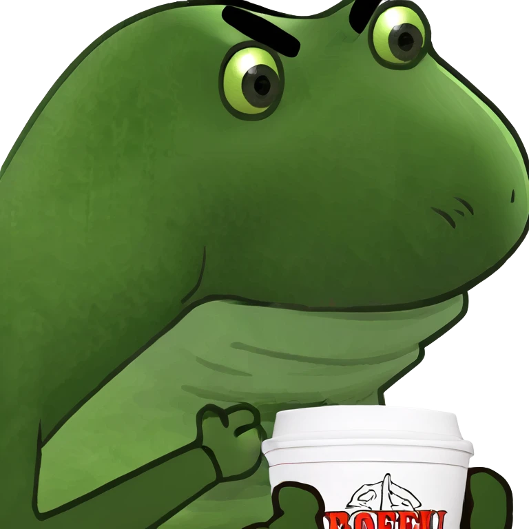 Dinosaur drinking coffee emoji