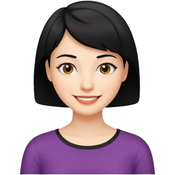 mujer pelo negro muy corto emoji