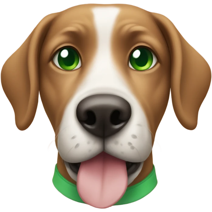 Dog with green heart eyes emoji