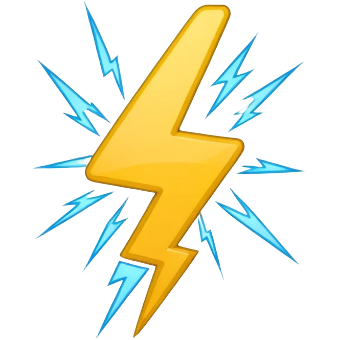 Exclamation point with lightning bolt instead of stick emoji