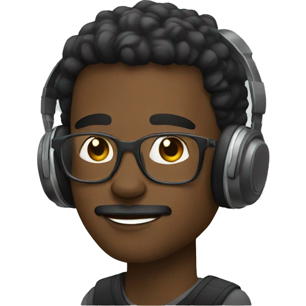 black man listening music emoji