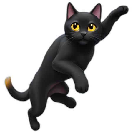 black cat chasing laser light emoji
