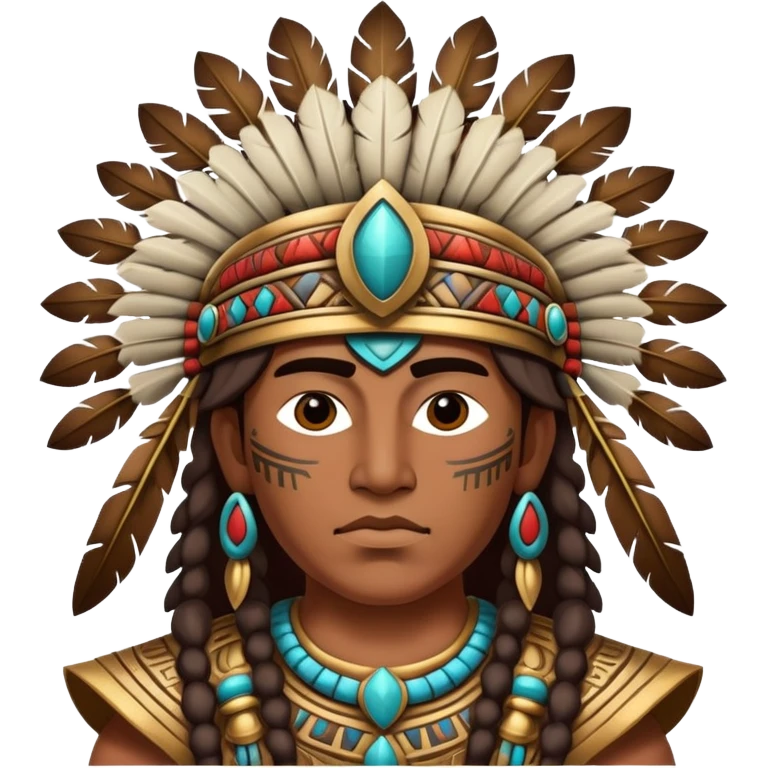 Ancient Toltec warrior with ornate headdress emoji