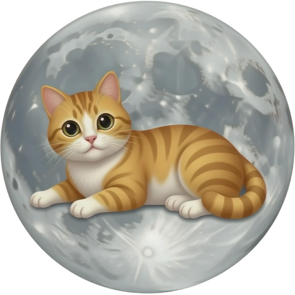 Cat laying on moon emoji