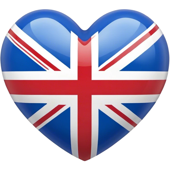 Glossy uk flag heart emoji