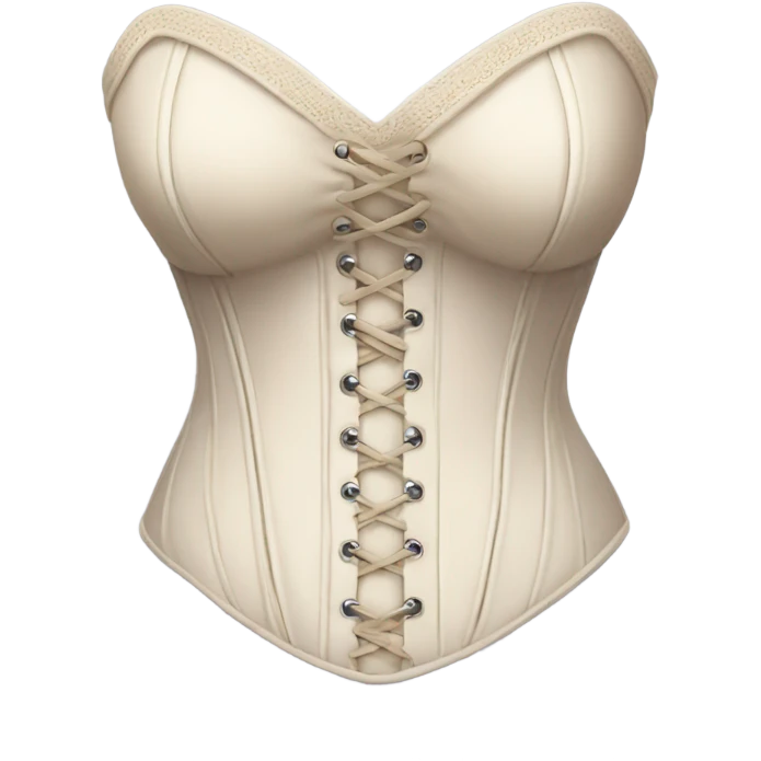 Cute white, a tiny bit beige corset emoji