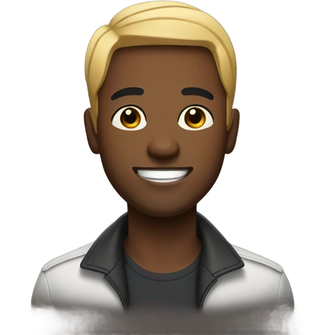 Black American Guy with black hair and blonde on top crossing his arms smiling emoji