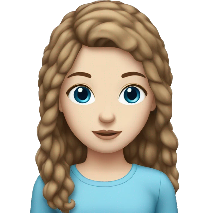 White Girl With brown hair and Blue eyes emoji