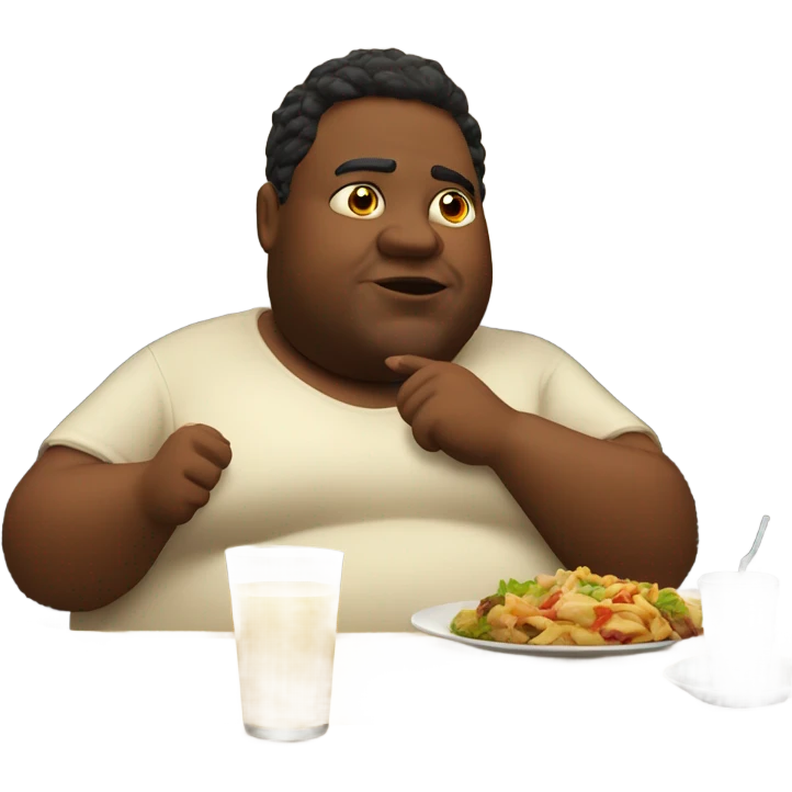 fat people at a restaurant  emoji