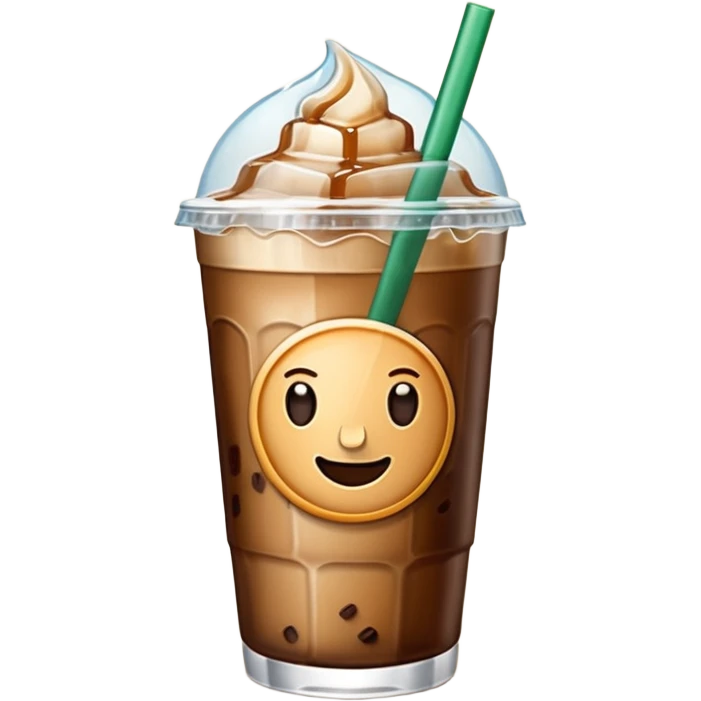 Starbuck ice coffee with ice cubes emoji