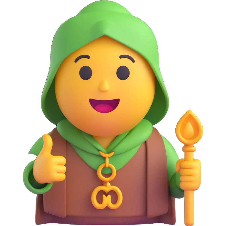 Create a realistic emoji character named Master Hunt. The background should be transparent , for positive work culture. emoji