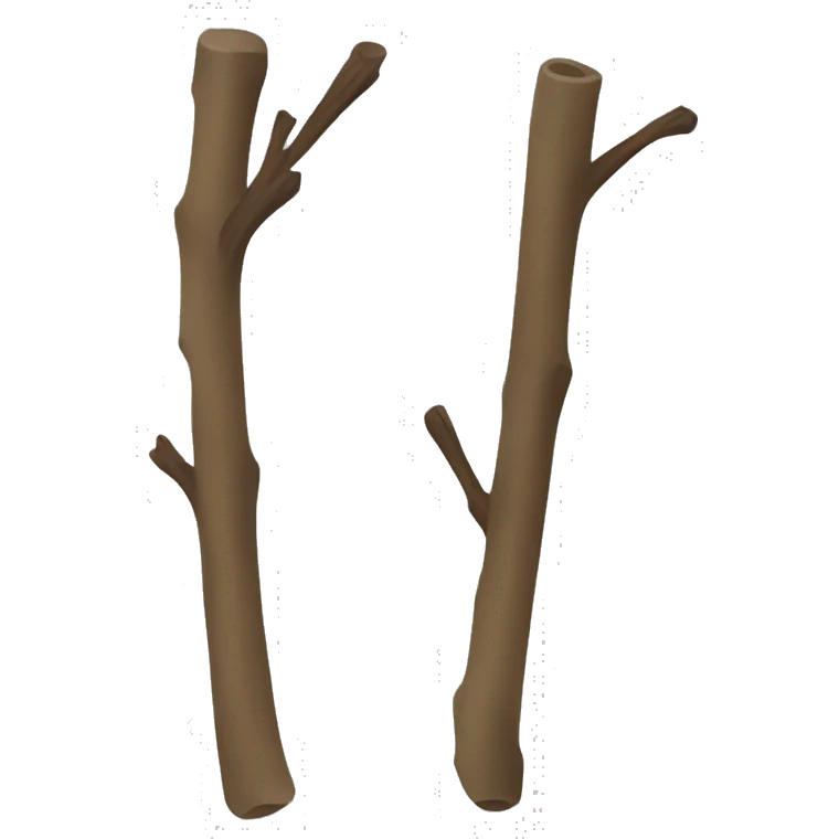 stick but slightly rotate to the left ad has 2 branches emoji