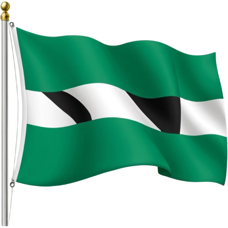 Белый, зеленый, черный флаг триколор, сверху белый, середина зеленая, низ черный. Без доп элементов emoji