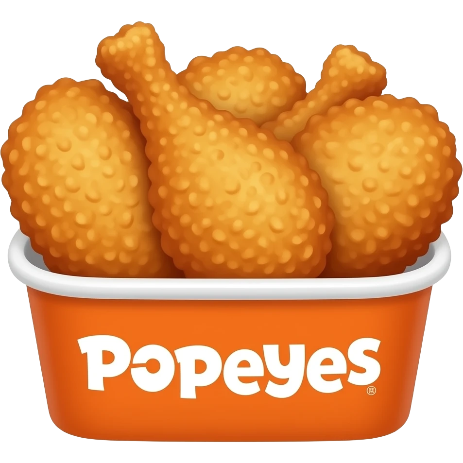 Fried chicken thighs in a  Popeyes container emoji