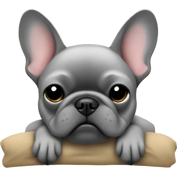 grey french bulldog sleep emoji